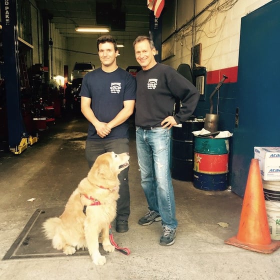 Two Parkside Auto Care technicians in the shop
