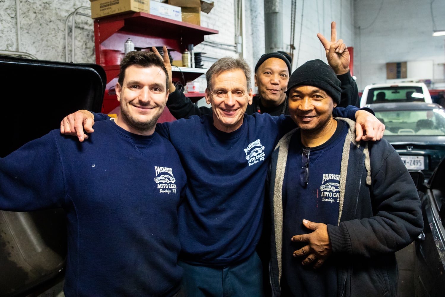 The full Parkside Auto Care crew in the shop